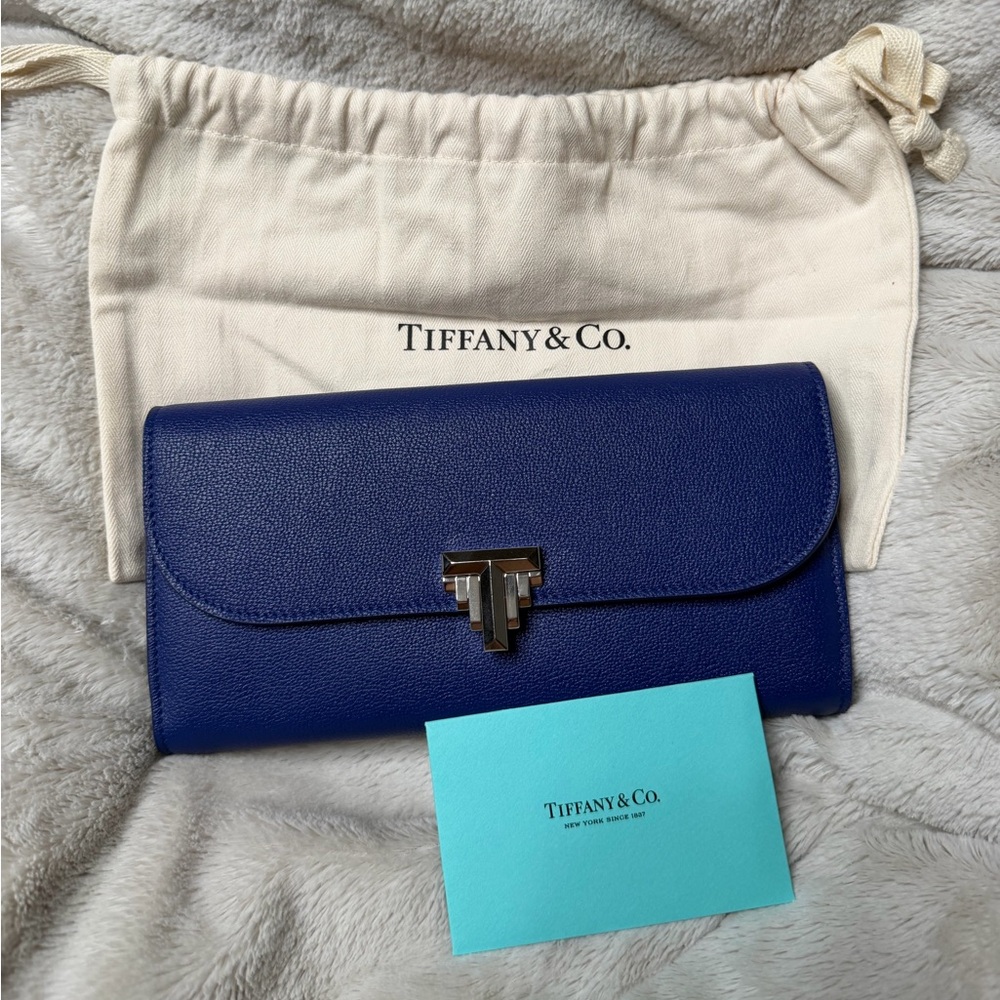 Tiffany & Co. Royal Blue Leather Wristlet